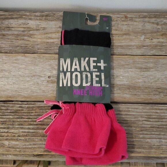 Make & Model Pink & Black Stirrup Socks - Picture 1 of 5